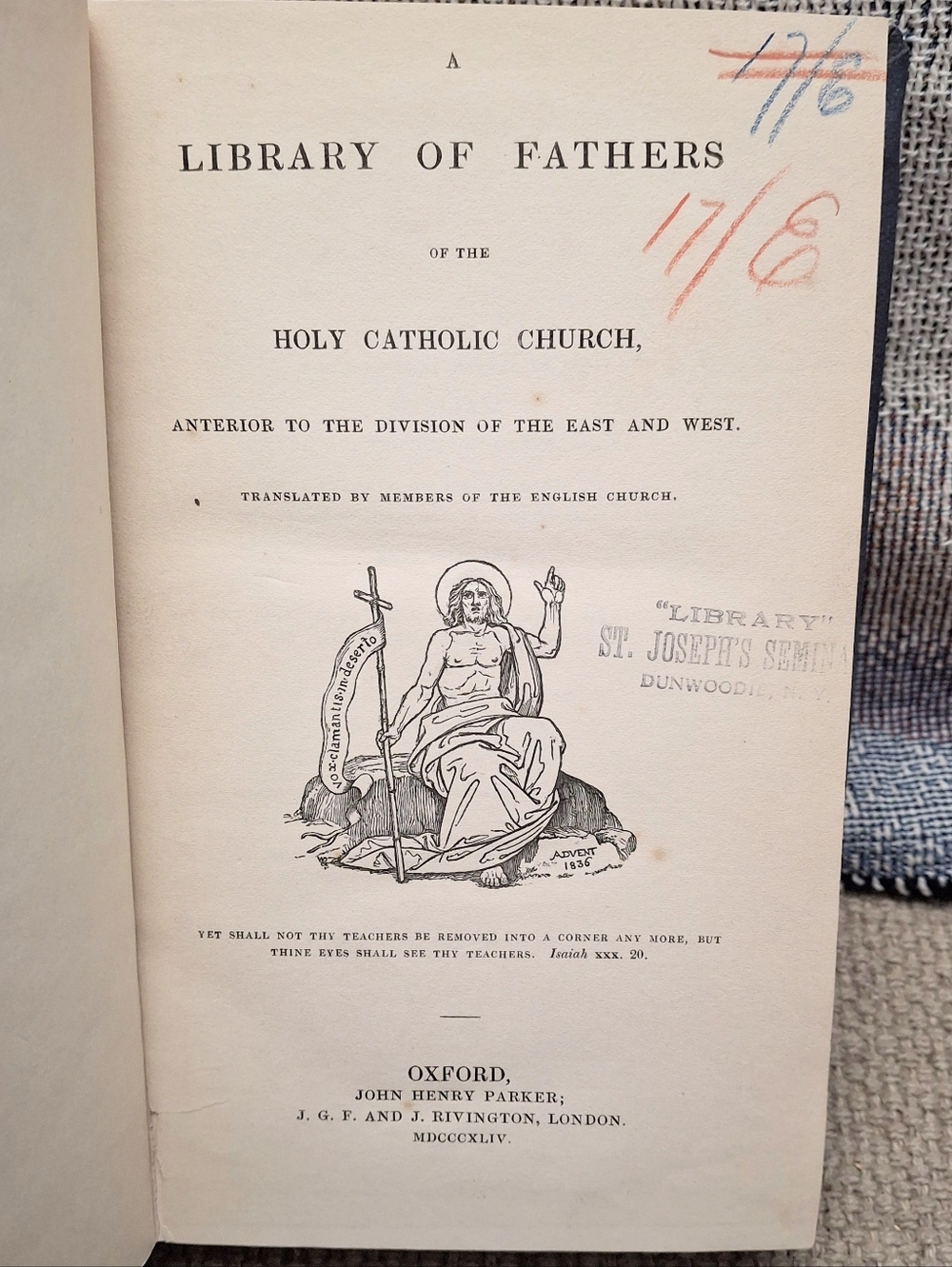 Library of the Fathers Saint Athanasius Treatises 1844 Oxford Antique Book